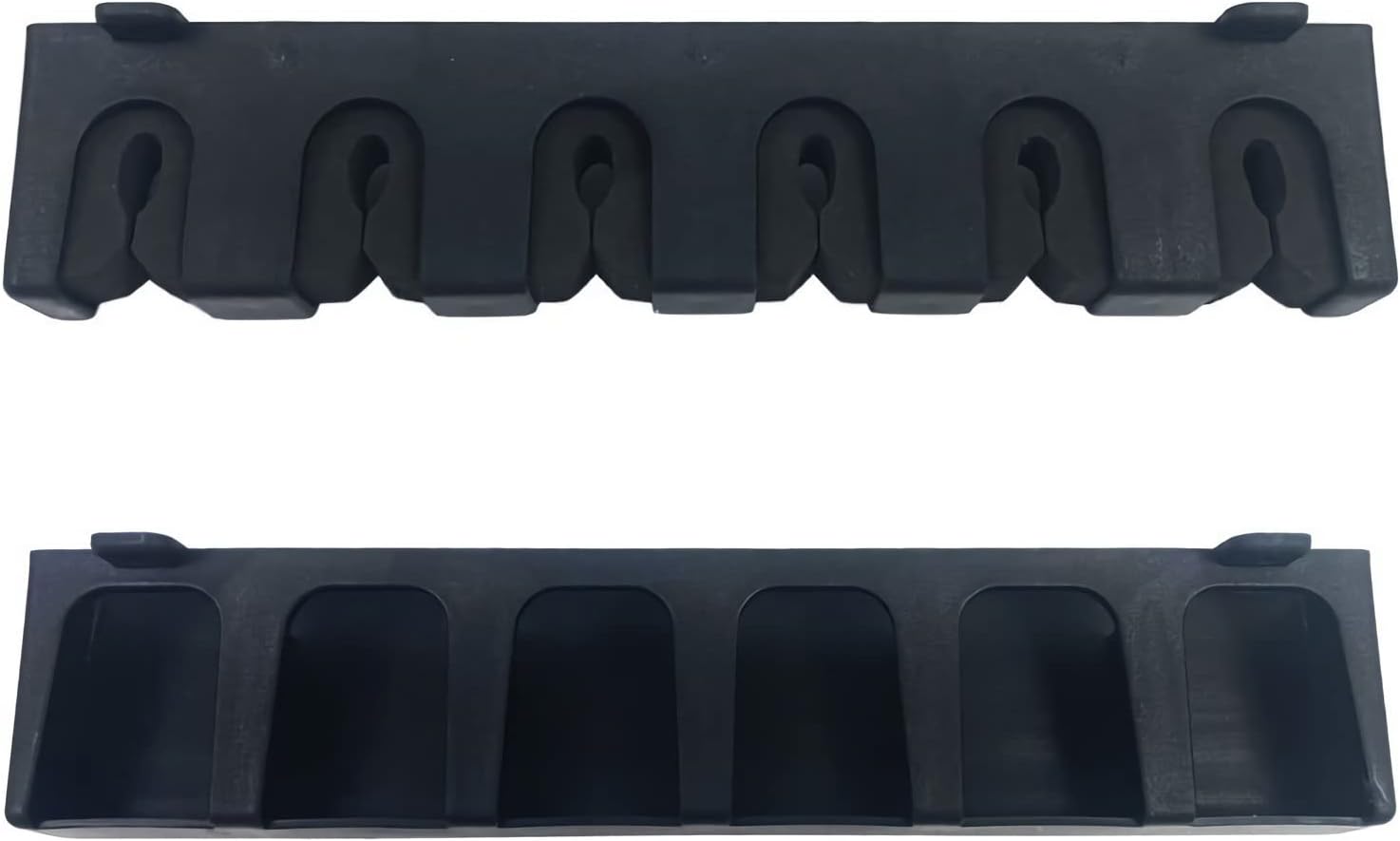 Vertica Fishing Rod Holders, Wall-Mounted – Racks, Pole Holders,Fishing Rack,Store 6 Rods or Combos in 12.6 Inches, for Garage & Boat, 1 Pair Black (Vertica) - Image 1