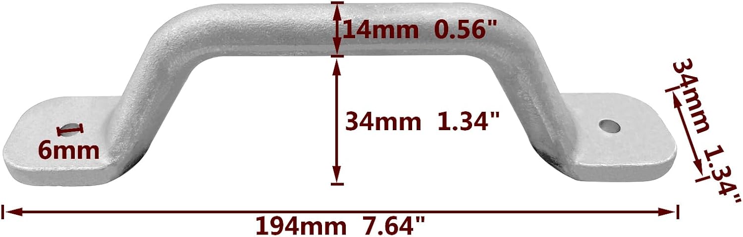 2PCS Boat Cleat Grab Rail Handles Aluminum Fishing Rowboat Duck Jon Row Transom - Image 2