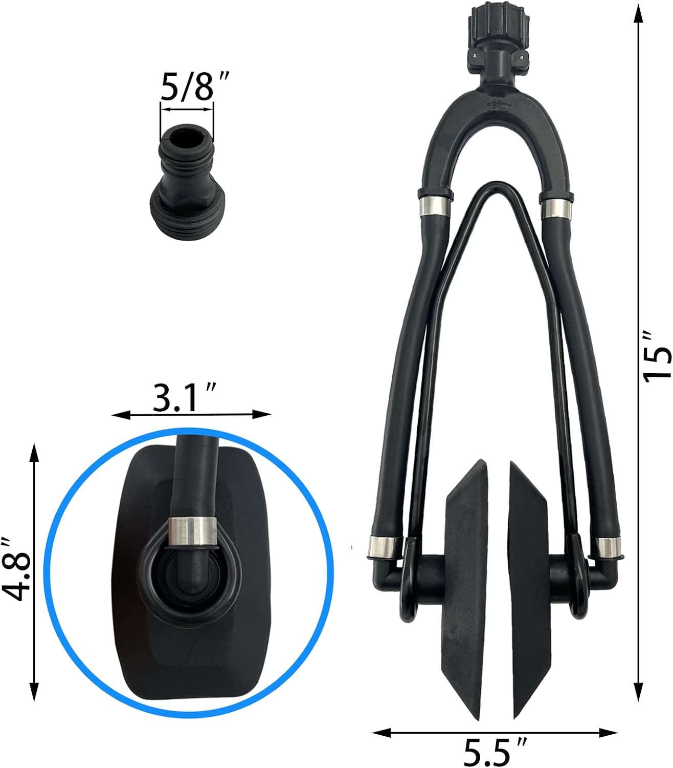 Universal Rectangular Dual Water Feed Outboard Motor Flusher Boat Ear Muff Engine for Marine - Image 2