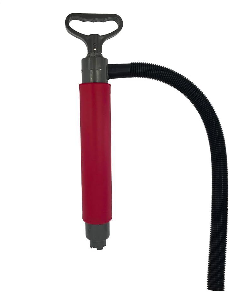hand Red Bilge Pump for Kayak Canoe and Boat,15.7Inch Manual Portable Hand Water Pumps Sump with Hose - Image 1
