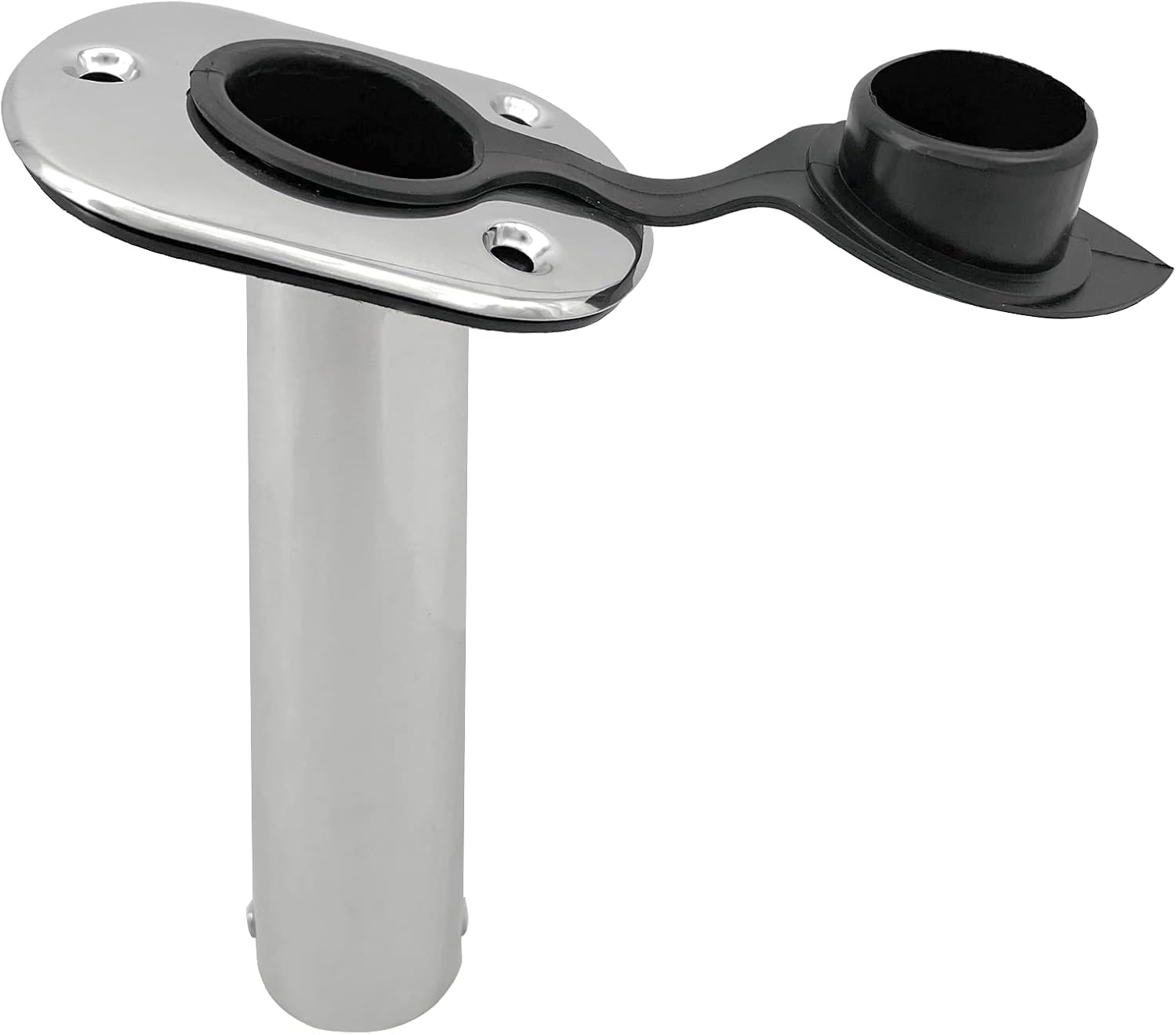 2PCS Boat Stainless Steel Polished Fishing Rod Holder Flush Mount 15/30/90 Degree Casting Flange with Rubber Cap, Liner, Gasket PVC Cap and Inner Tube for Marine Yacht Kayak 2pcs 15� - Image 4