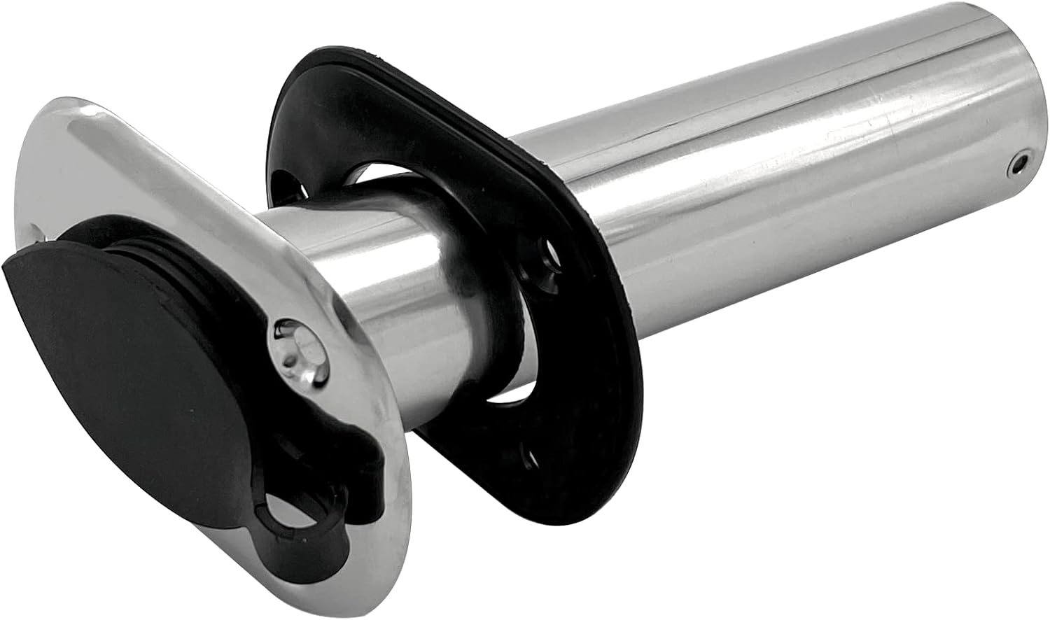 2PCS Boat Stainless Steel Polished Fishing Rod Holder Flush Mount 15/30/90 Degree Casting Flange with Rubber Cap, Liner, Gasket PVC Cap and Inner Tube for Marine Yacht Kayak 2pcs 15� - Image 5