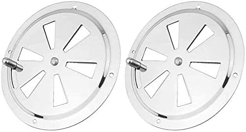 2 Pack of 4 inch Cabin Ventilation Plate Vent Round Butterfly Air Gill with Side Knob 304 Stainless Steel for Marine Boats Accessories - Image 1