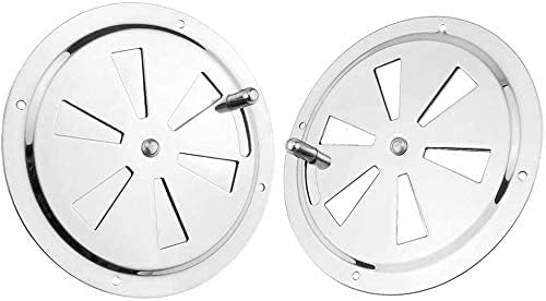 2 Pack of 4 inch Cabin Ventilation Plate Vent Round Butterfly Air Gill with Side Knob 304 Stainless Steel for Marine Boats Accessories - Image 2
