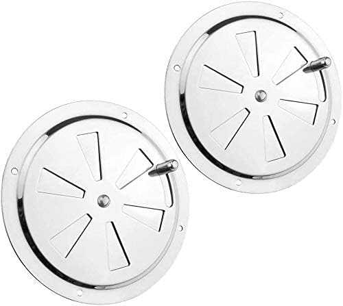 2 Pack of 4 inch Cabin Ventilation Plate Vent Round Butterfly Air Gill with Side Knob 304 Stainless Steel for Marine Boats Accessories - Image 5