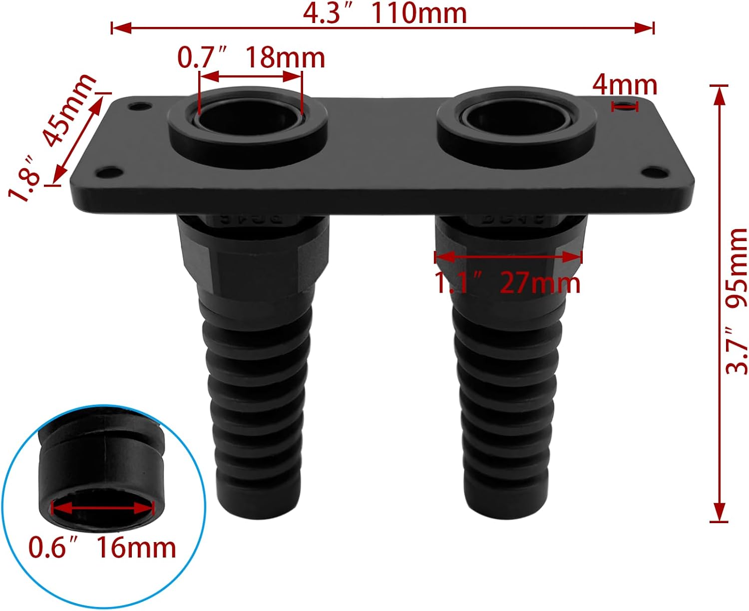 PG16 Cable Gland with Anodized Aluminum Base Antirust Anti-corrosive Waterproof IP68 Nylon Joint Adjustable Locknut for 8-14mm Wire Thread Integrated Two - Image 3