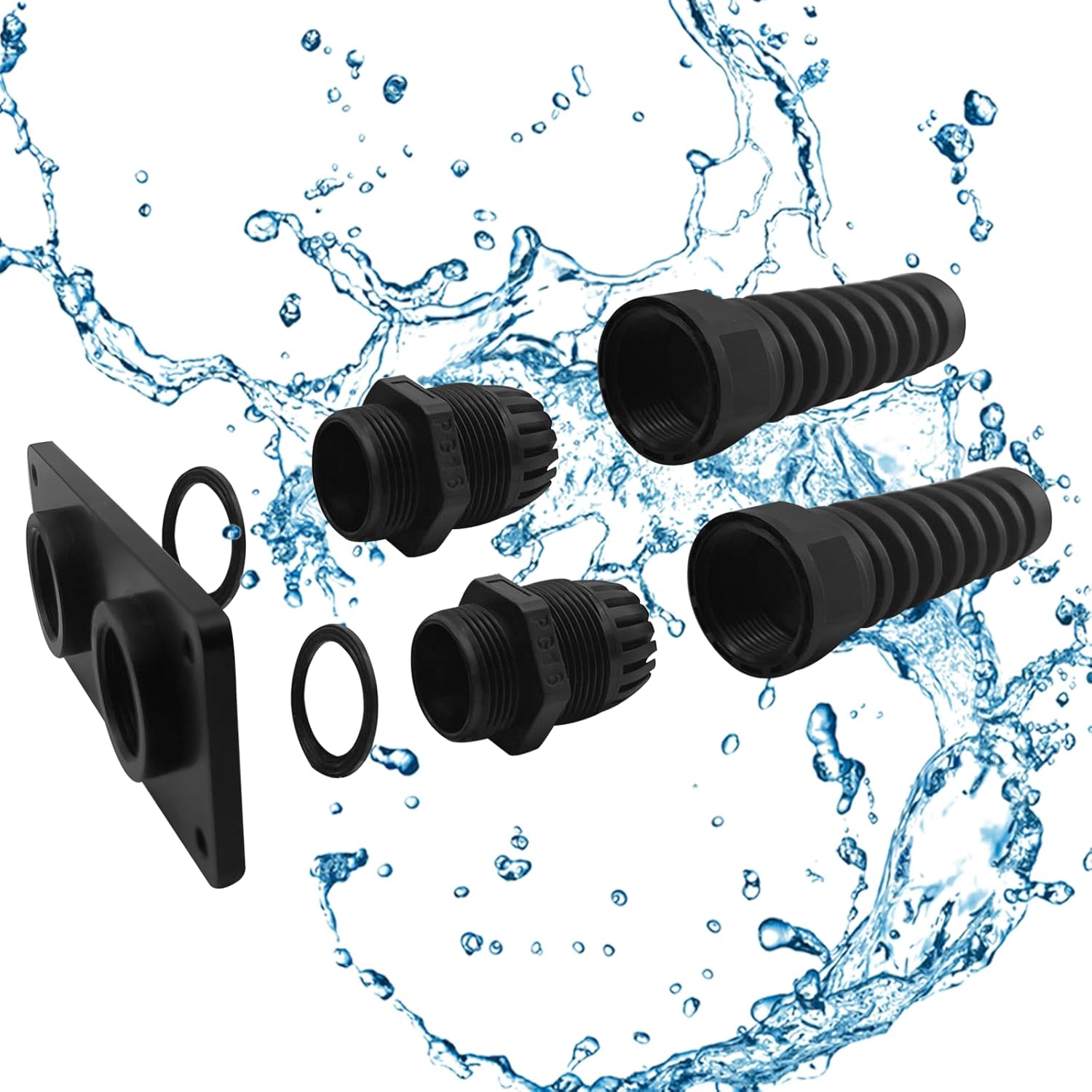 PG16 Cable Gland with Anodized Aluminum Base Antirust Anti-corrosive Waterproof IP68 Nylon Joint Adjustable Locknut for 8-14mm Wire Thread Integrated Two - Image 6