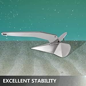 Stainless Steel Delta/Wing Style Boat Anchor Heavy Duty Triangular 11lb / 13lb 16lb /17.5lb 22lb 33lb 35lb Wing Triangle  13 lb/6 kg - Image 7