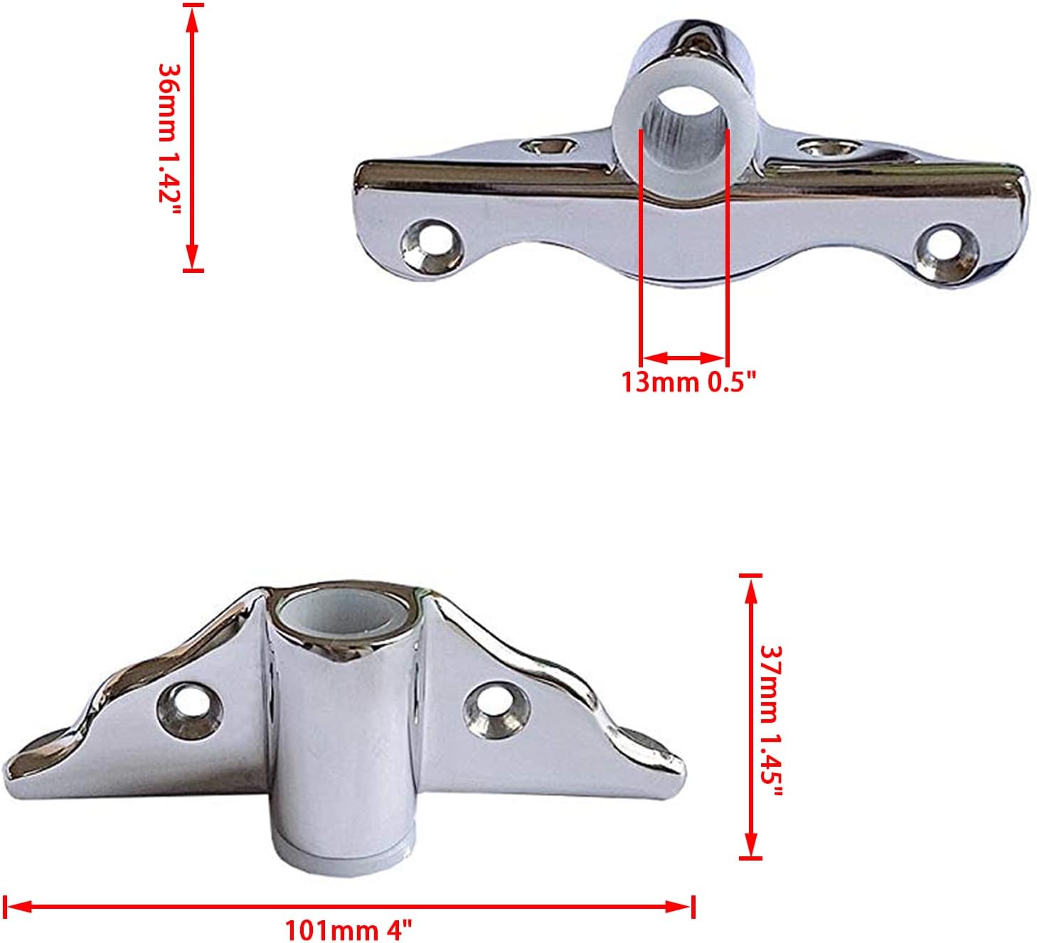 2PCS 316 Stainless Steel Row Lock Oarlock Socket Support Bracket for 1/2