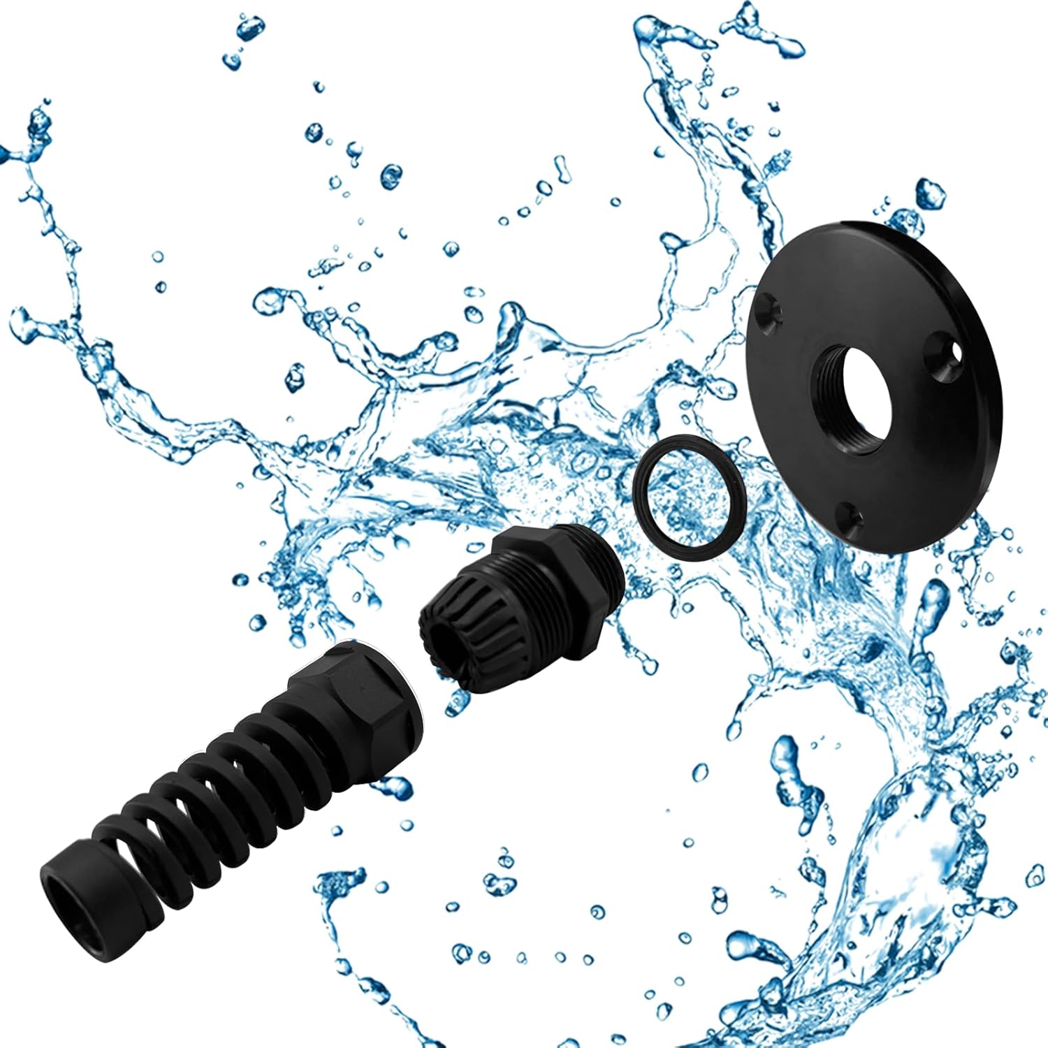 2Pcs PG16 Cable Gland with Anodized Aluminum Base Antirust Anti-corrosive Waterproof IP68 Nylon Joint Adjustable Locknut for 10-14mm Wire Thread - Image 7