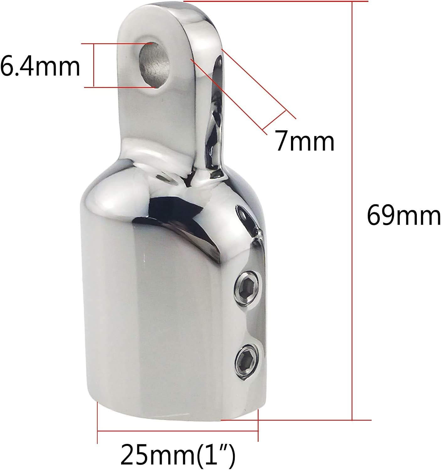 316 Stainless Steel Heavy Duty Fitting Bimini Top Cap Fits 1