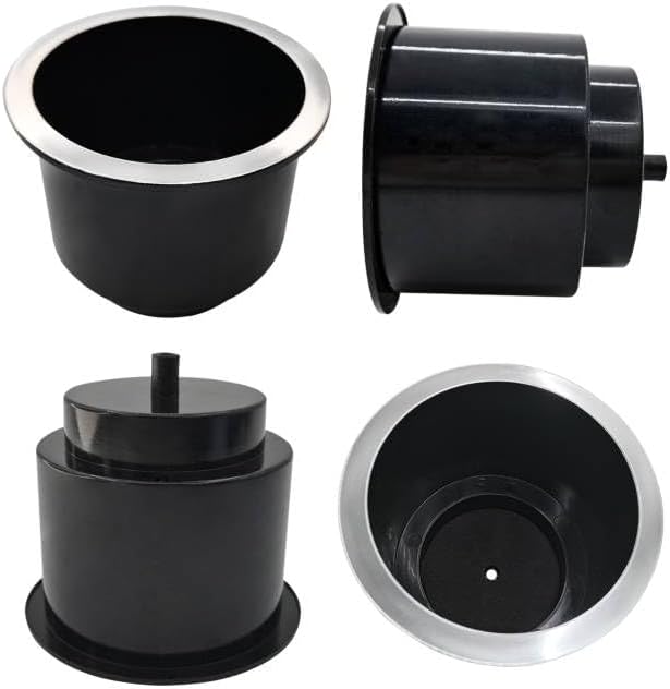 4Pcs Cup Holder Insert Plastic Universal Drop in Chrome with Drain, for RV Boat Car, Pontoon Table Sofa - Image 2