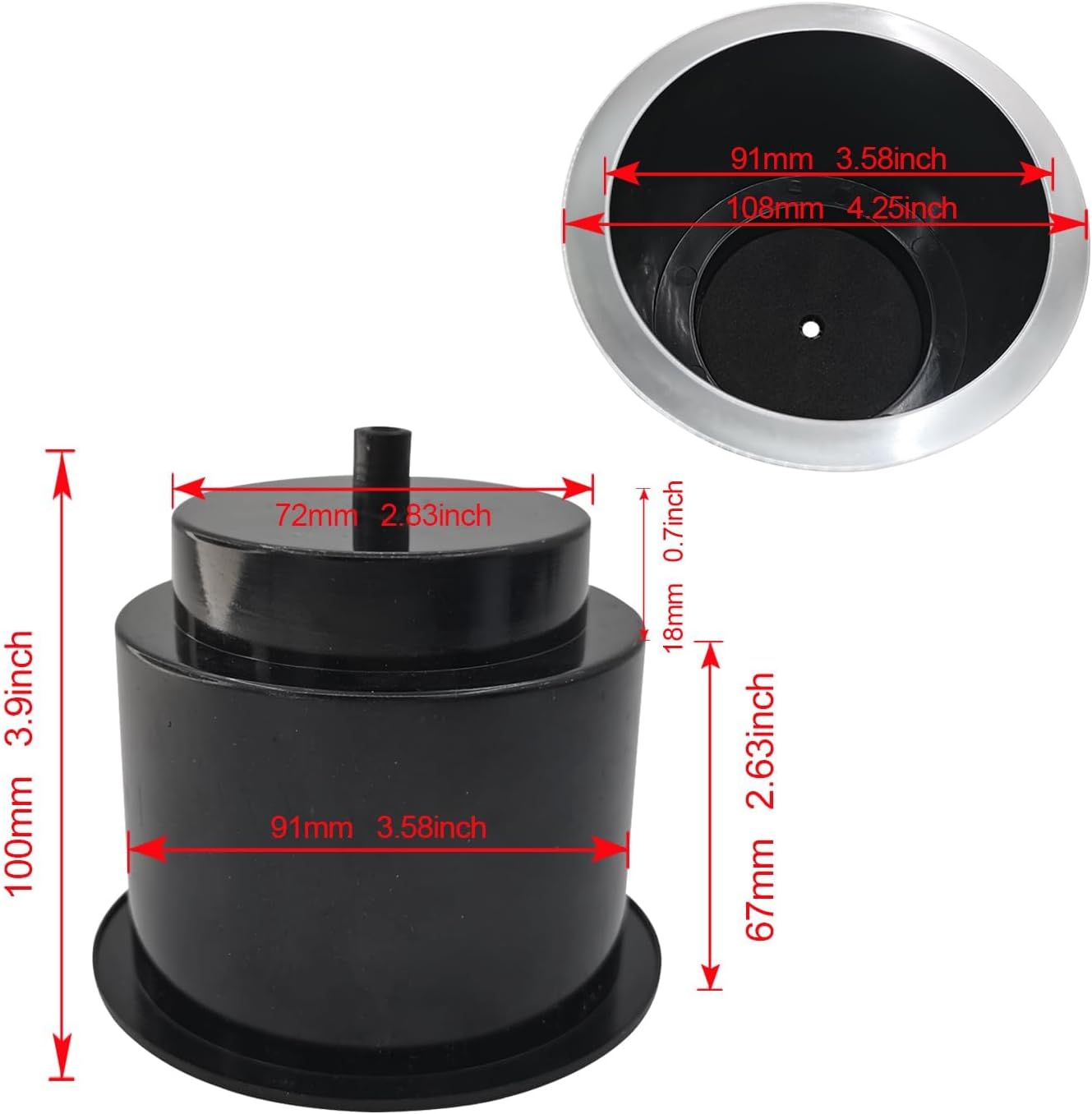 4Pcs Cup Holder Insert Plastic Universal Drop in Chrome with Drain, for RV Boat Car, Pontoon Table Sofa - Image 4
