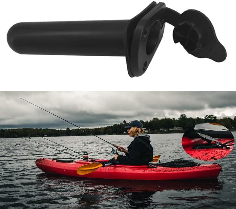 2Pcs Kayak Rod Holder, Deck Plastic Flush Mount Boat Holders and Cap Cover for Fishing, Canoe Tackle Accessory Tool - Image 6