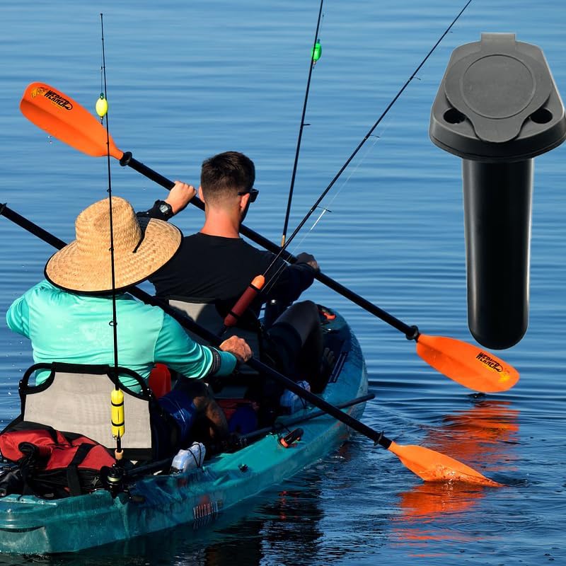 2Pcs Kayak Rod Holder, Deck Plastic Flush Mount Boat Holders and Cap Cover for Fishing, Canoe Tackle Accessory Tool - Image 7