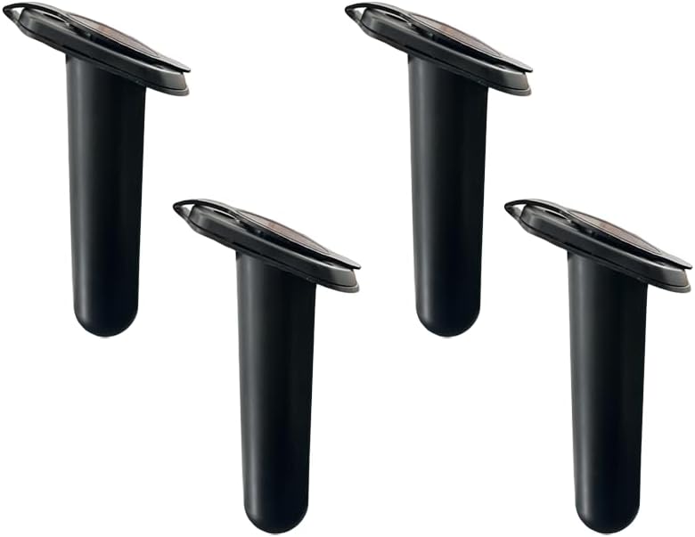 4pc Kayak Fishing Rod Holder - Plastic Flush Mount Boat Holders with Cap Cover for Canoe and Tackle Accessory - Image 2