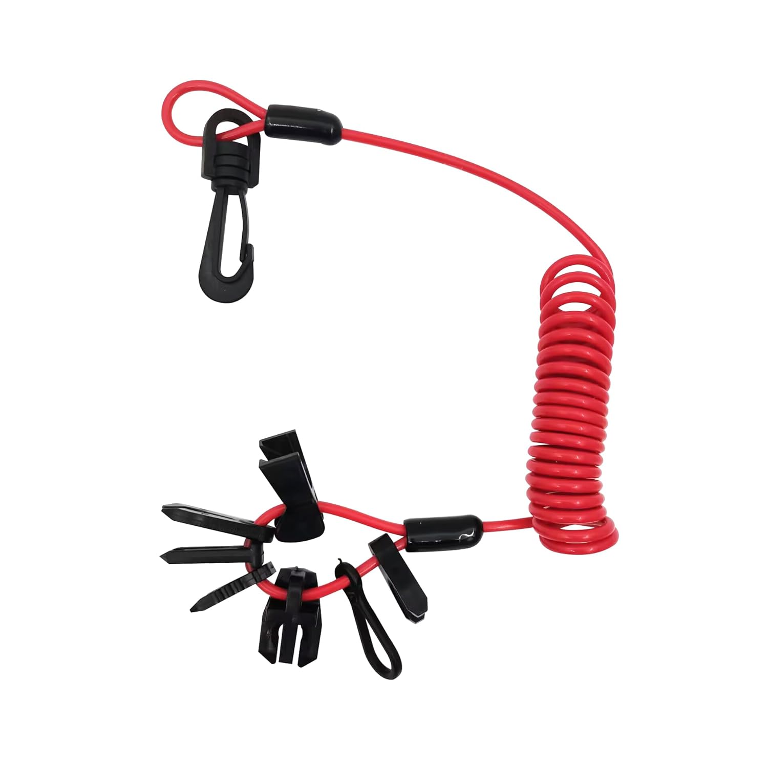 Universal Boat Kill Switch Key Set, Safety Stop Connector Lanyard Cord Replacement for Mercury, Yamaha, Honda, Tohatsu, Johnson, Evinrude, Suzuki - Image 1