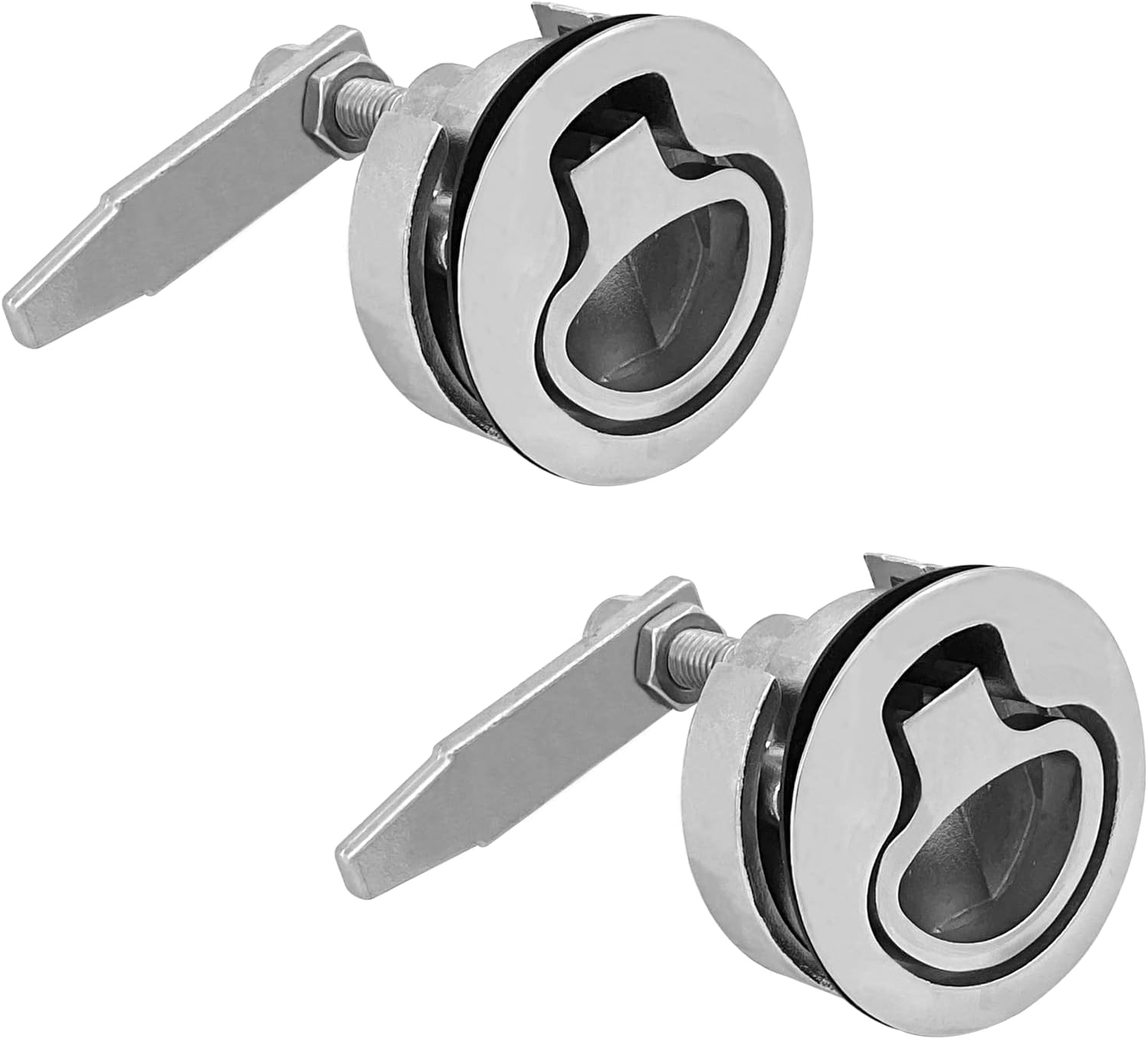 MARIEN 2PCS Marine Grade Stainless Steel Floor Buckle Hatch Latch Flush Turning Lift Handle Recessed Pull latchs - Image 1