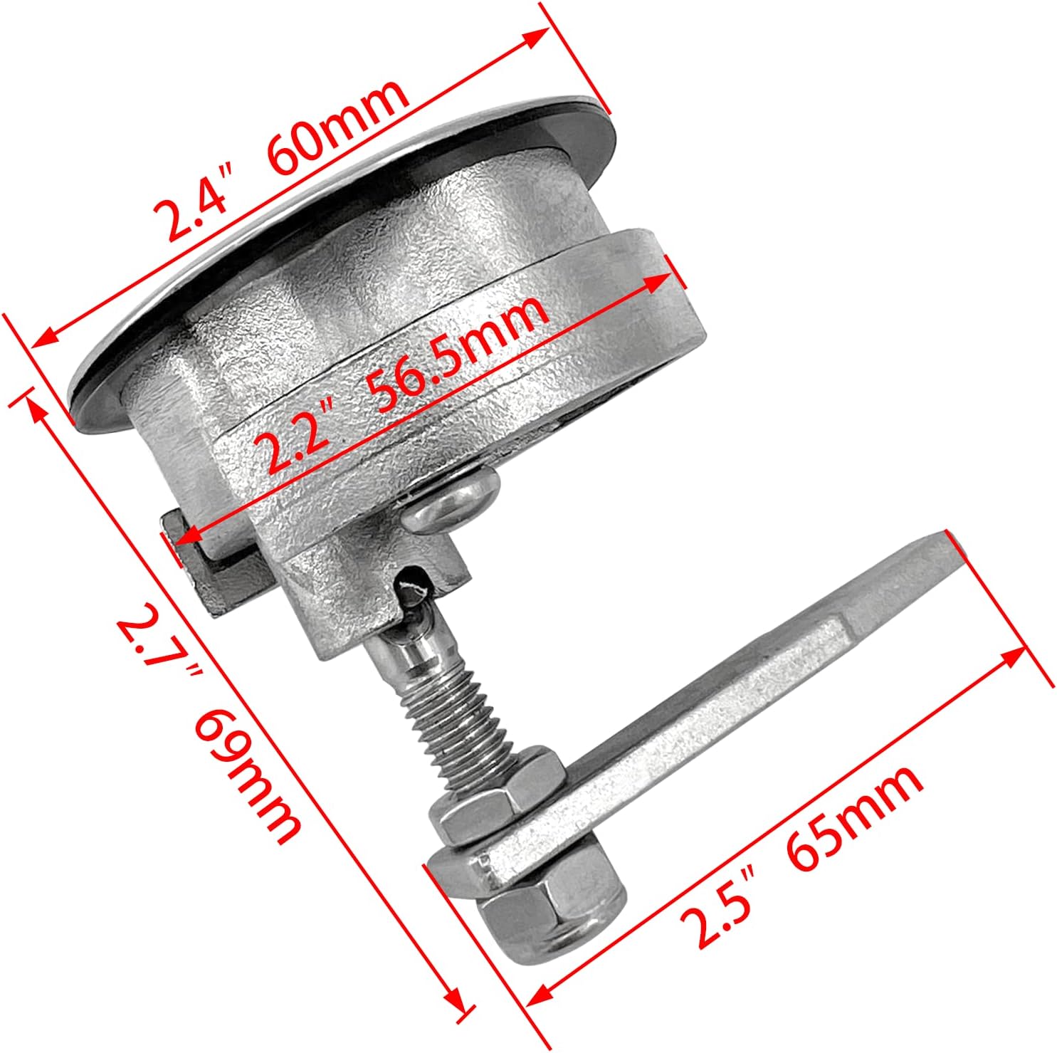 MARIEN 2PCS Marine Grade Stainless Steel Floor Buckle Hatch Latch Flush Turning Lift Handle Recessed Pull latchs - Image 3