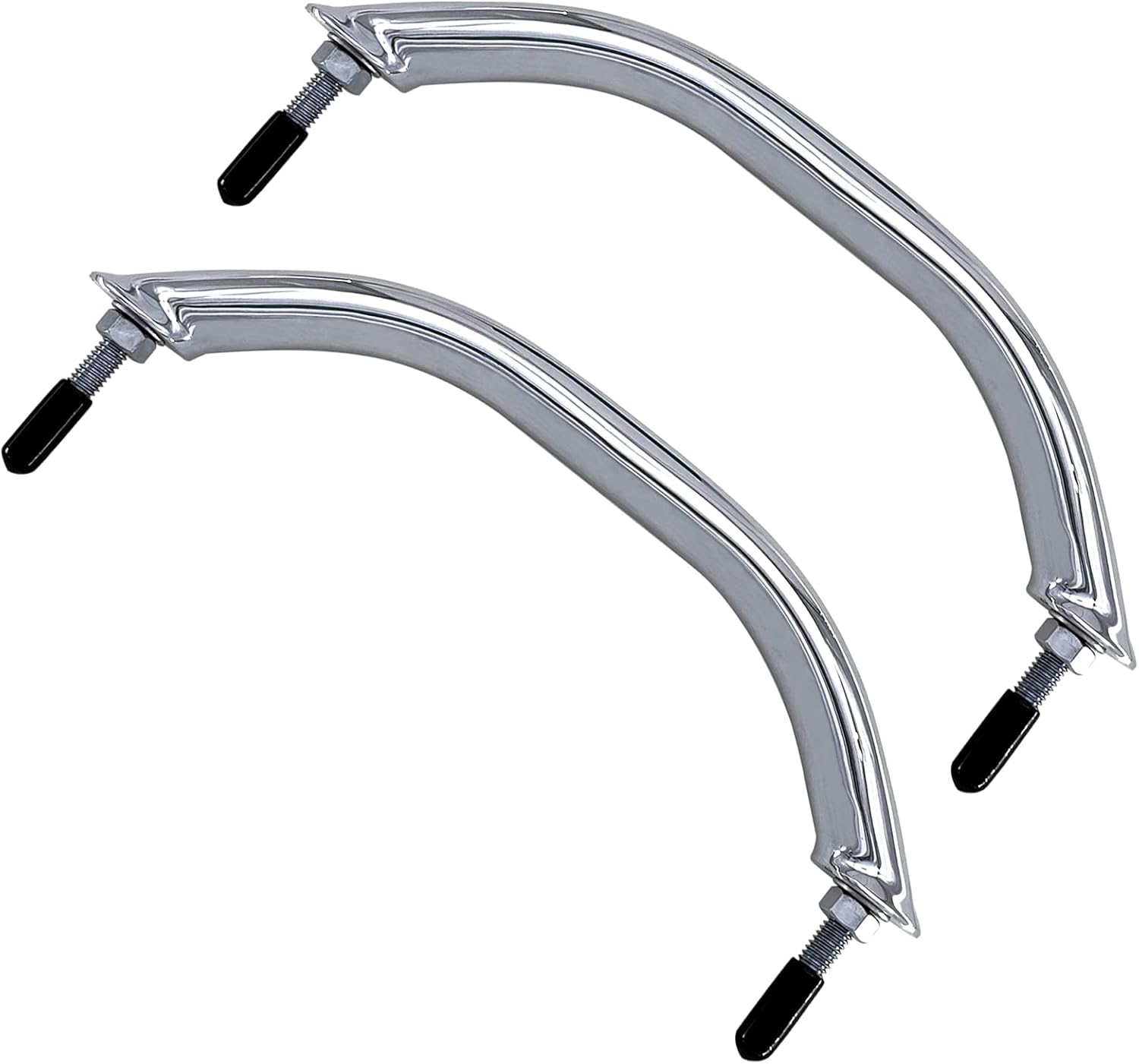 2PCS Boat 316 Stainless Steel 8-3/4'' Polished Grab Handle Oval Tube Bar Handrail for Marine Yacht RV - Image 1