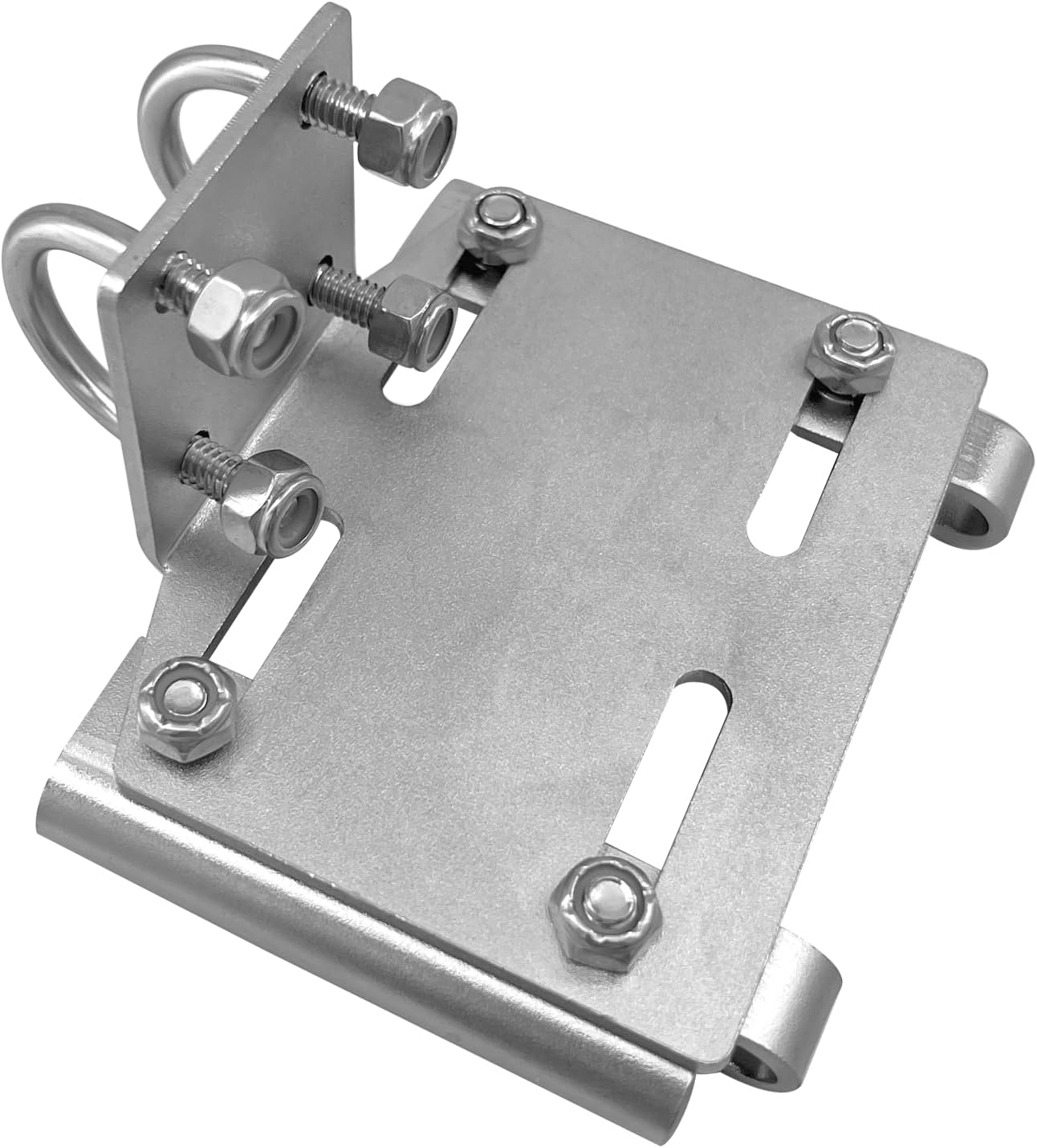 Stainless Steel Horizontal Stanchion Rail Mount Anchor Bracket, Fluke Bracket Rugged Durable High Hardness (Fits 7/8