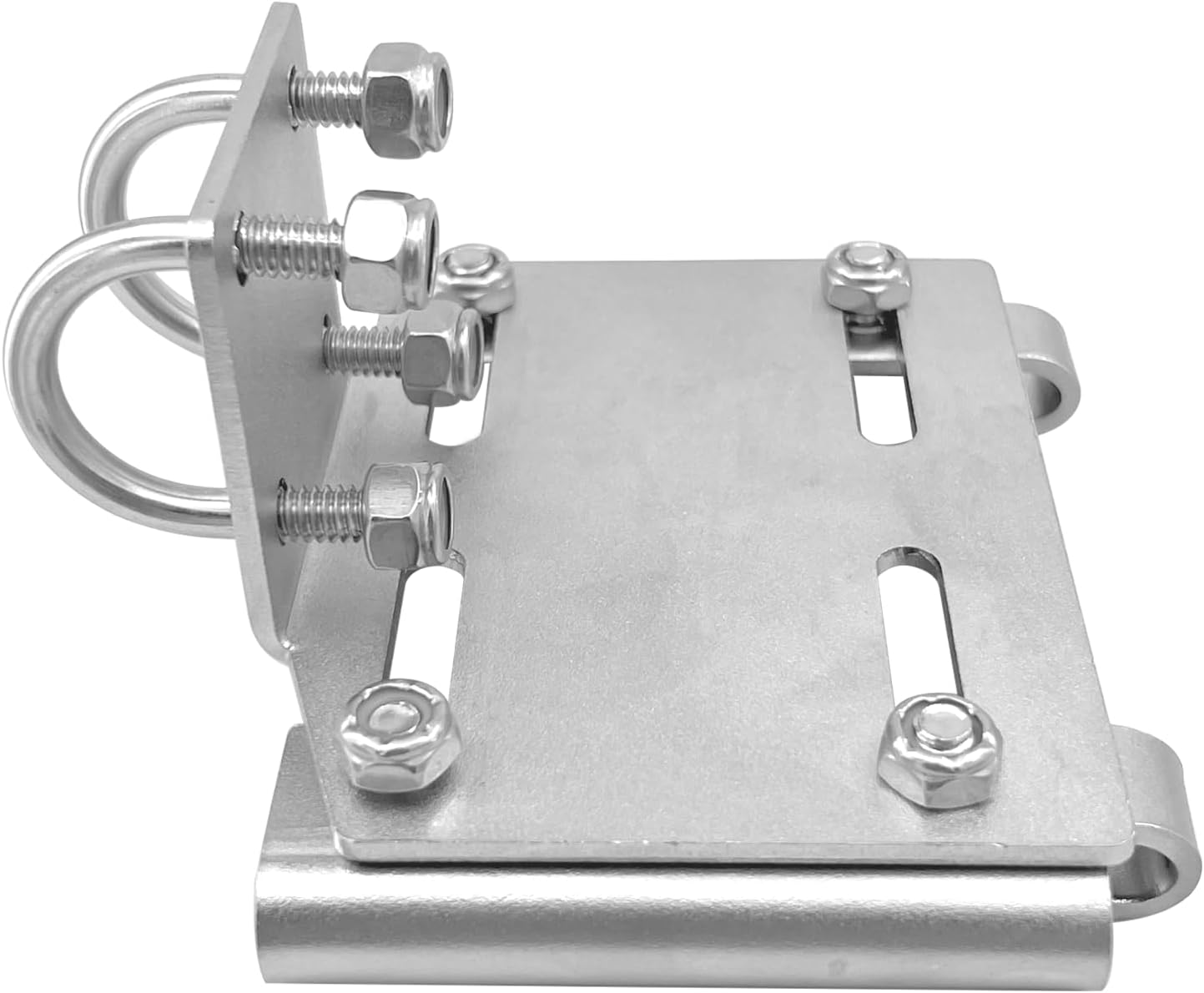 Stainless Steel Horizontal Stanchion Rail Mount Anchor Bracket, Fluke Bracket Rugged Durable High Hardness (Fits 7/8