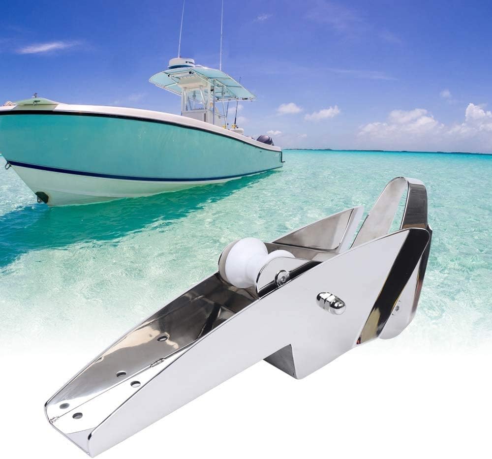 AISI 316 Stainless Steel Hinged Self-Launching Bow Anchor Roller with pivoting Dual-Roller 16.5'' for Marine Yacht Docking Accessories - Image 6