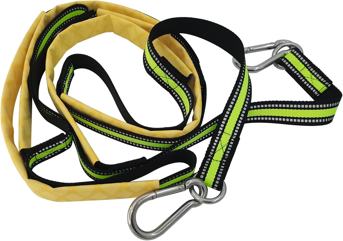 4 Step Boat Rope Ladder, Green and Yellow, Nylon Stainless Steel, 400 lb Load Capacity - Image 5
