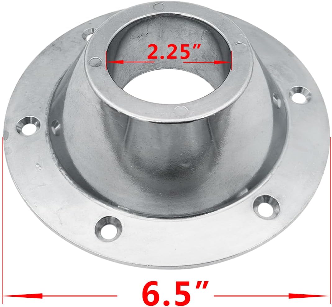 2 Pack Sliver Aluminum RV Table and Floor Mounting Base,RV Pedestal Base Flange, 6 Holes with Screws for Camper Trailer - Image 3
