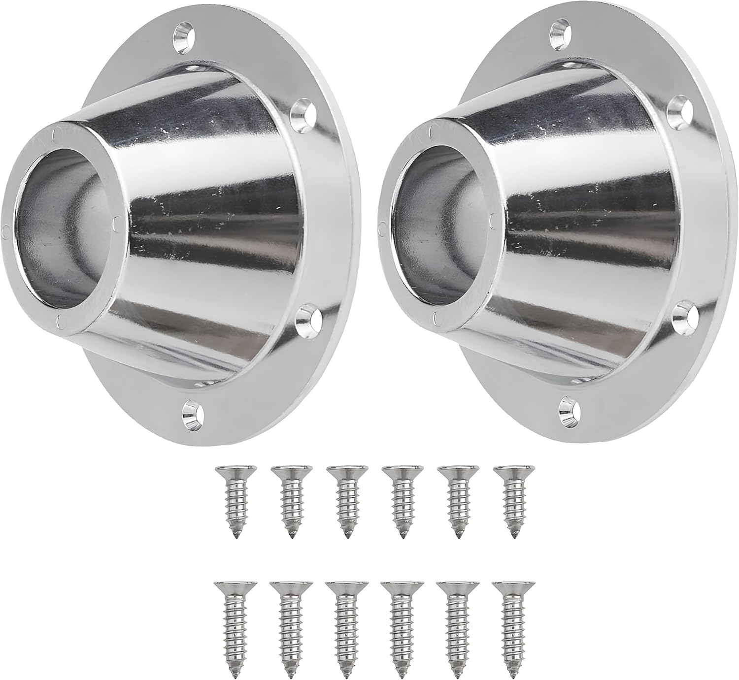 2 Pack Sliver Aluminum RV Table and Floor Mounting Base,RV Pedestal Base Flange, 6 Holes with Screws for Camper Trailer - Image 6