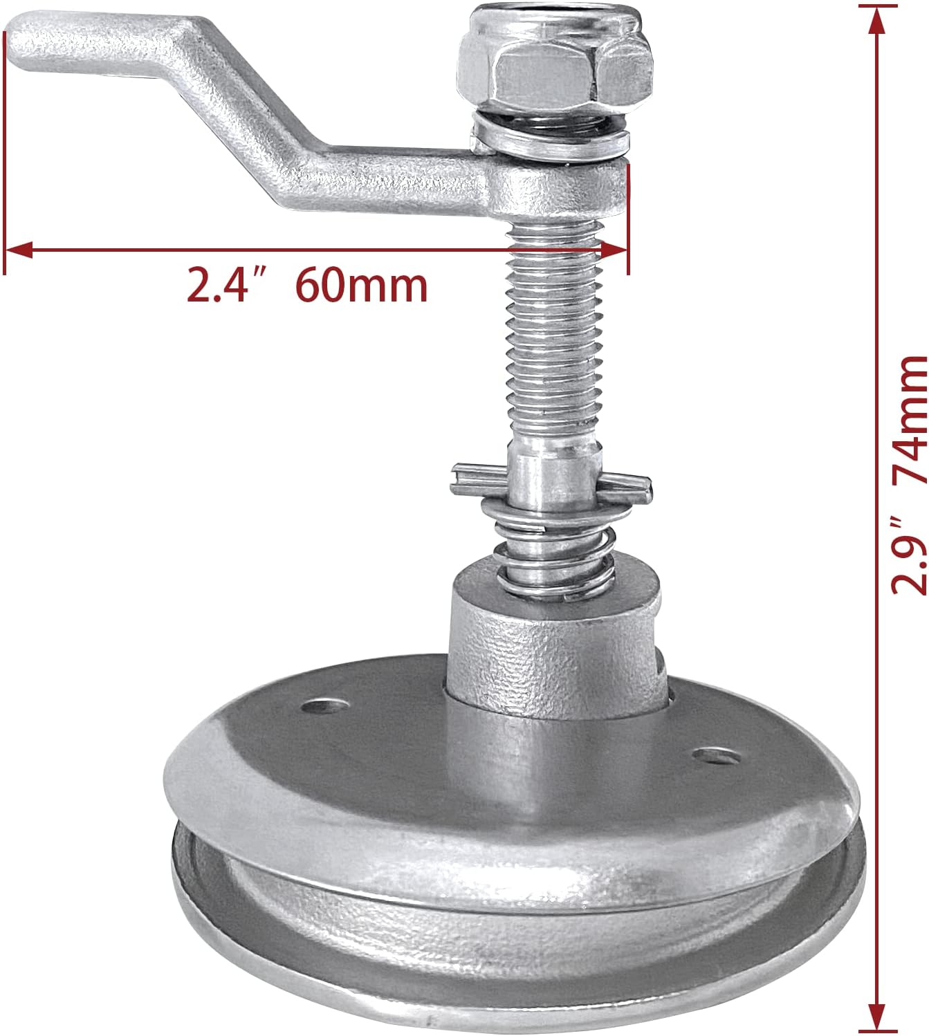 Boat Cam Latch Flush Pull Hatch Lift Stainless Steel with Back Plate Fasteners Screws - Image 2