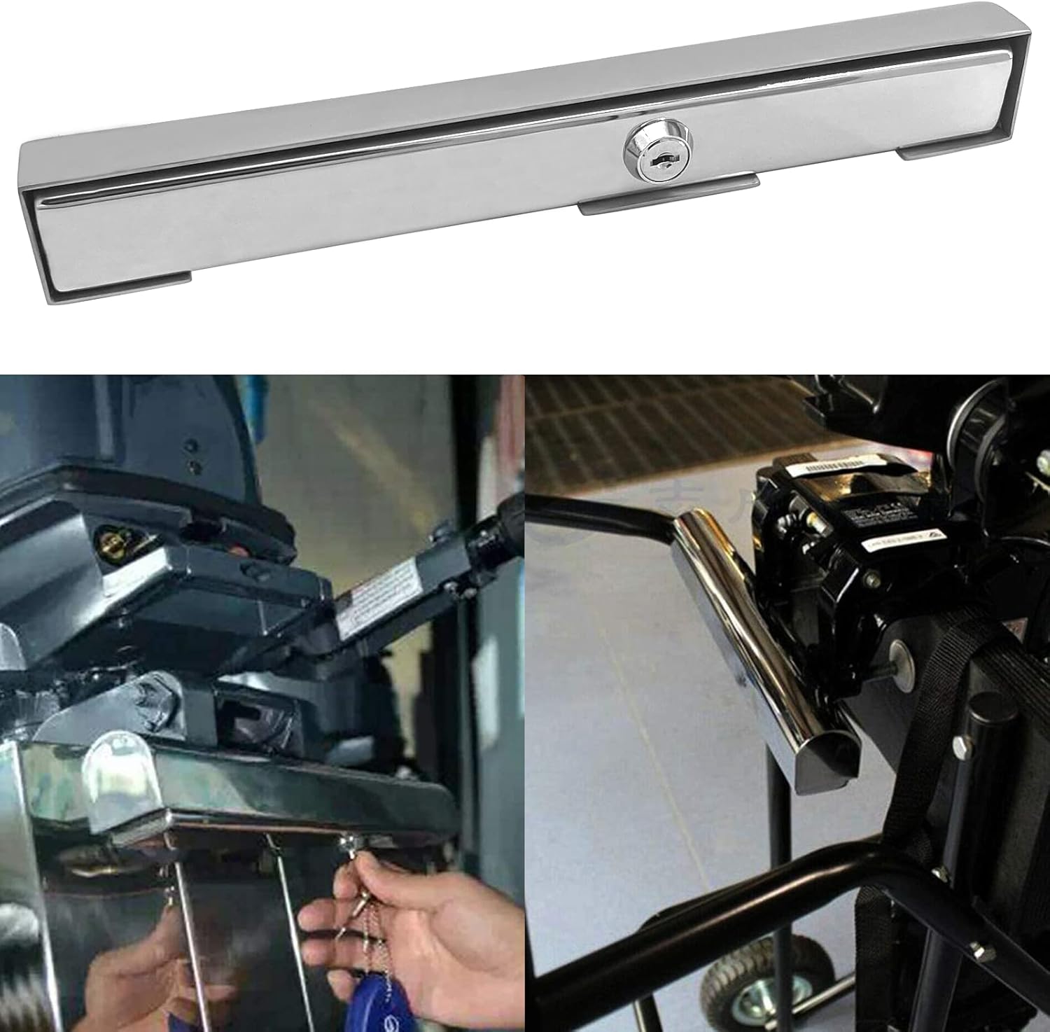 High Security Stainless Steel Boat Marine Outboard Motor Engine Lock 300mm Quick Release/Install Secures with Keys - Image 7