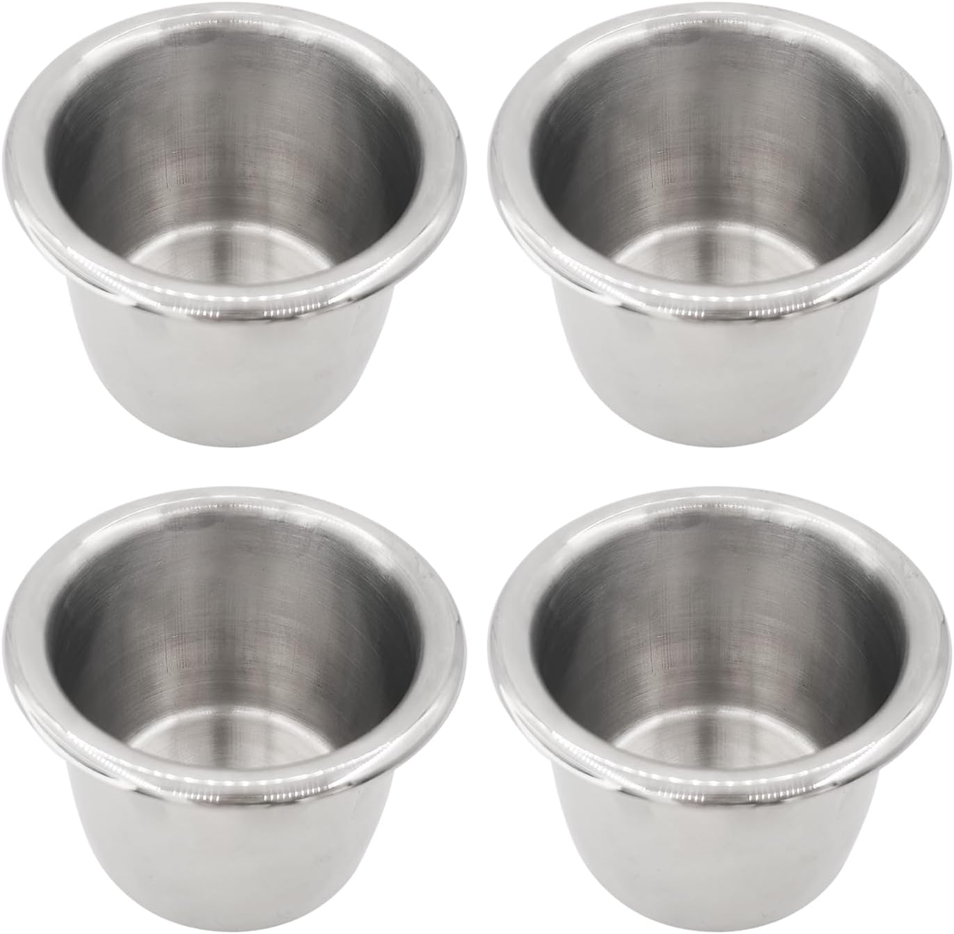 4Pcs Stainless Steel Cup Holder,Drop-in Anti-Spill Heavy Duty Poker Table Holder Inserts Fits Standard Soda Can for Desk, Boats, RV Cars & Trucks - Image 1
