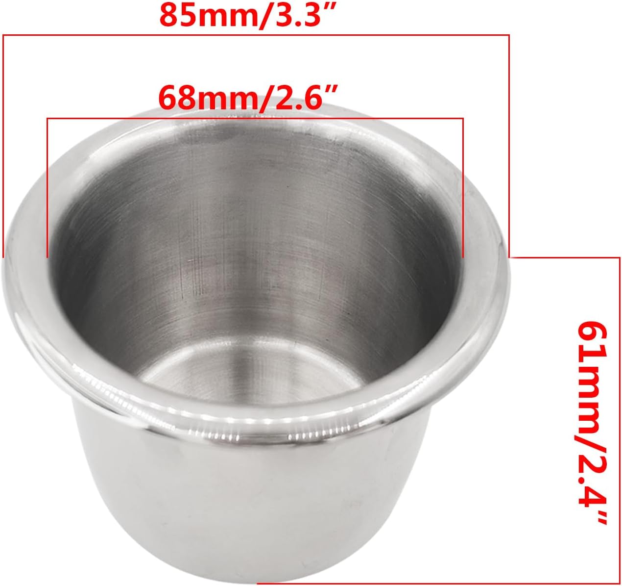 4Pcs Stainless Steel Cup Holder,Drop-in Anti-Spill Heavy Duty Poker Table Holder Inserts Fits Standard Soda Can for Desk, Boats, RV Cars & Trucks - Image 2