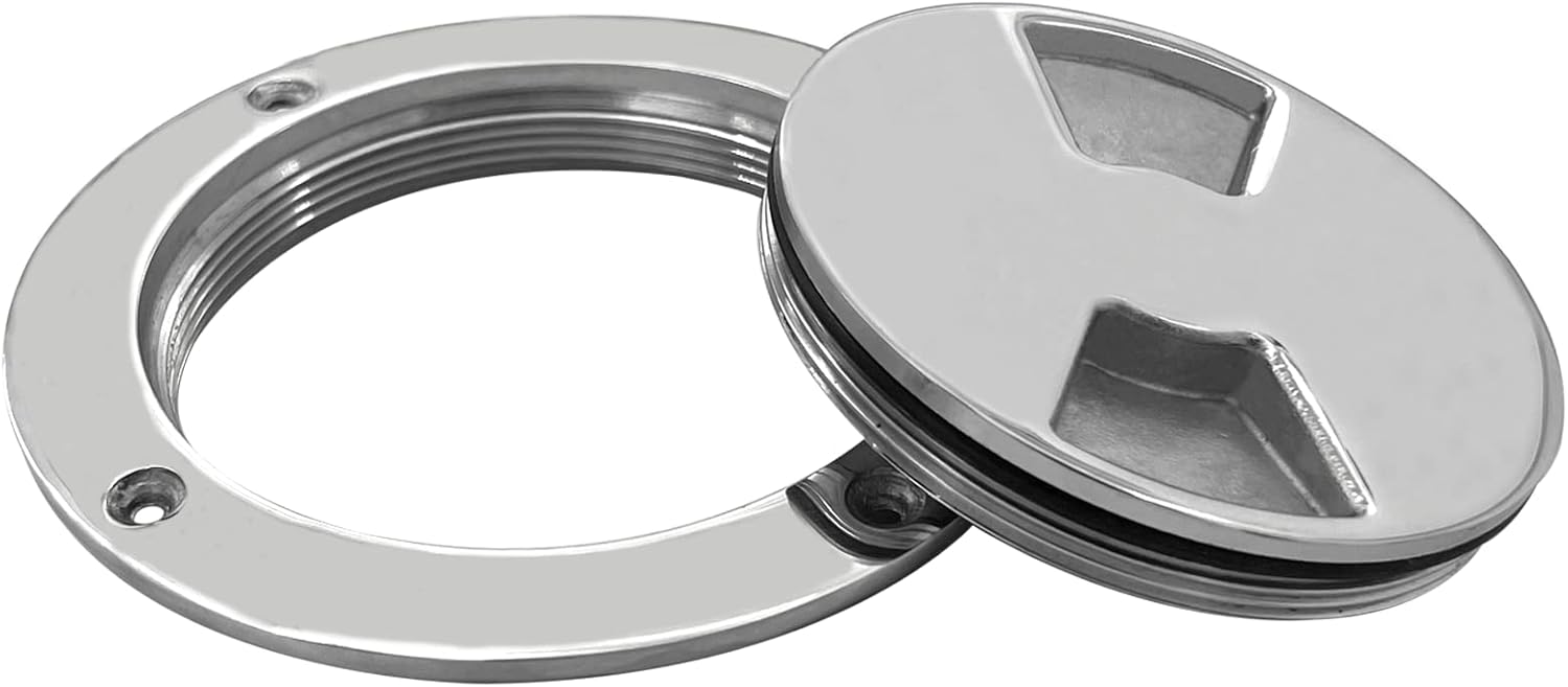 4 inch Hatch 316 Stainless Steel Round Non Slip Inspection Deck Plate with Detachable Cover for Marine Boat Yacht - Image 1