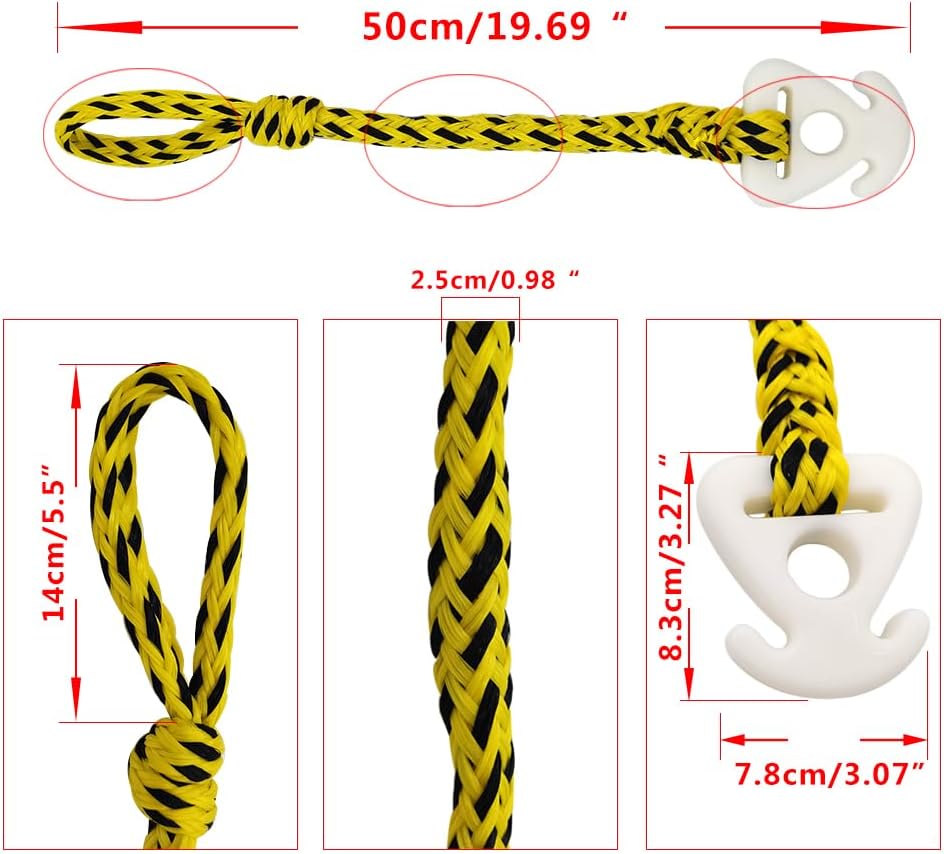 2PCS Boat Tube Towable Rope Quick Connector, Tow for Tubing Connector,Skiing, Wake Boarding with Seadoo, Jet ski, Waverunner - Image 3