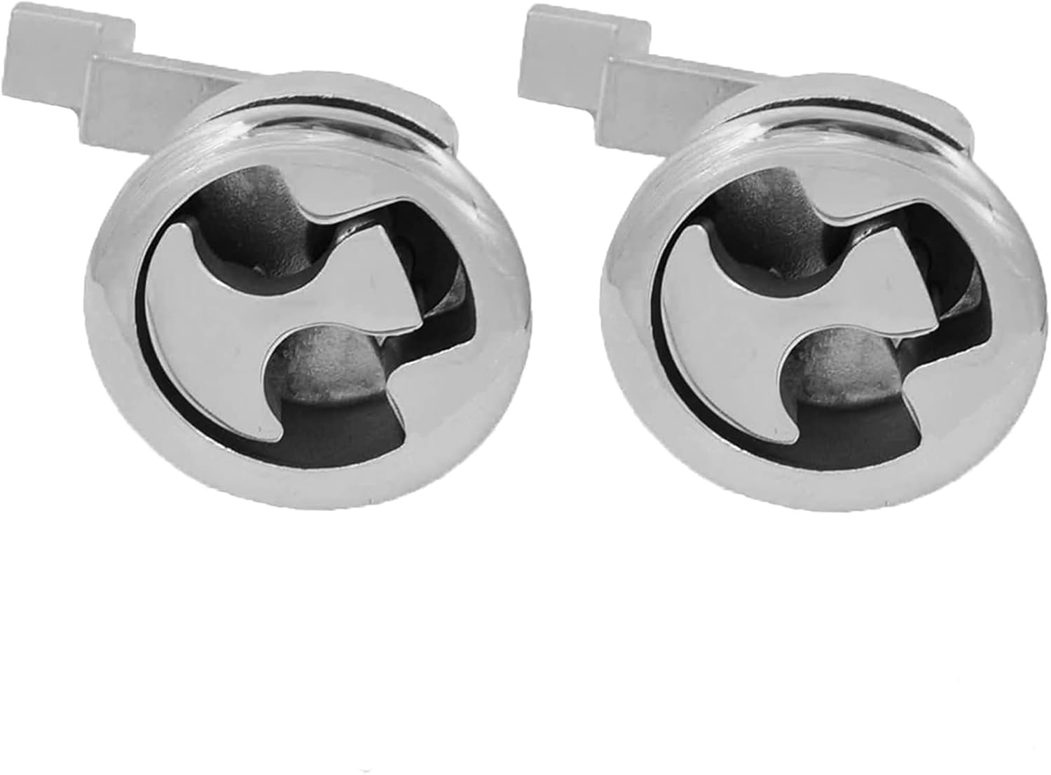 2Pcs Marine Grade Stainless Steel Floor Buckle Hatch Latch Flush Turning Lift Handle Recessed Pull Ring Non-Locking with Lock - Image 1