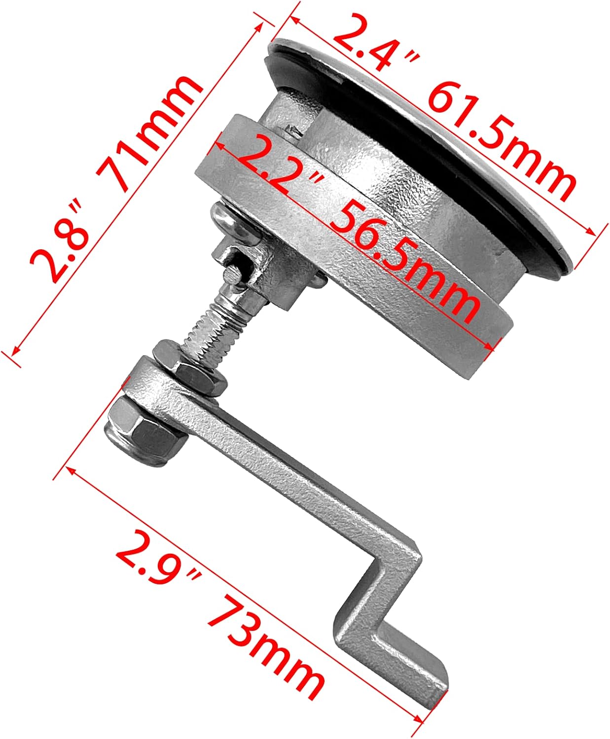 2Pcs Marine Grade Stainless Steel Floor Buckle Hatch Latch Flush Turning Lift Handle Recessed Pull Ring Non-Locking with Lock - Image 2