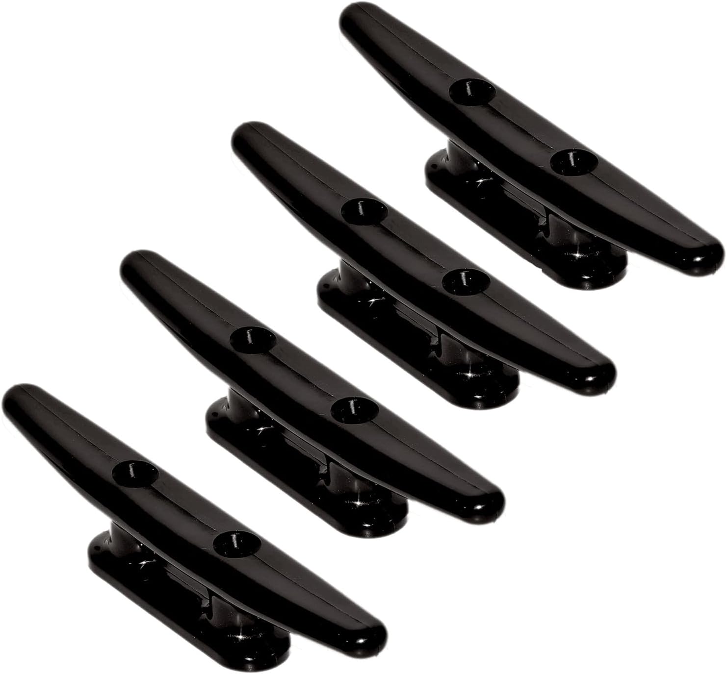 4 Pack Boat Cleat Black Nylon Dock Kayak Cleat,4/6/8 inch with Fasteners - Image 4