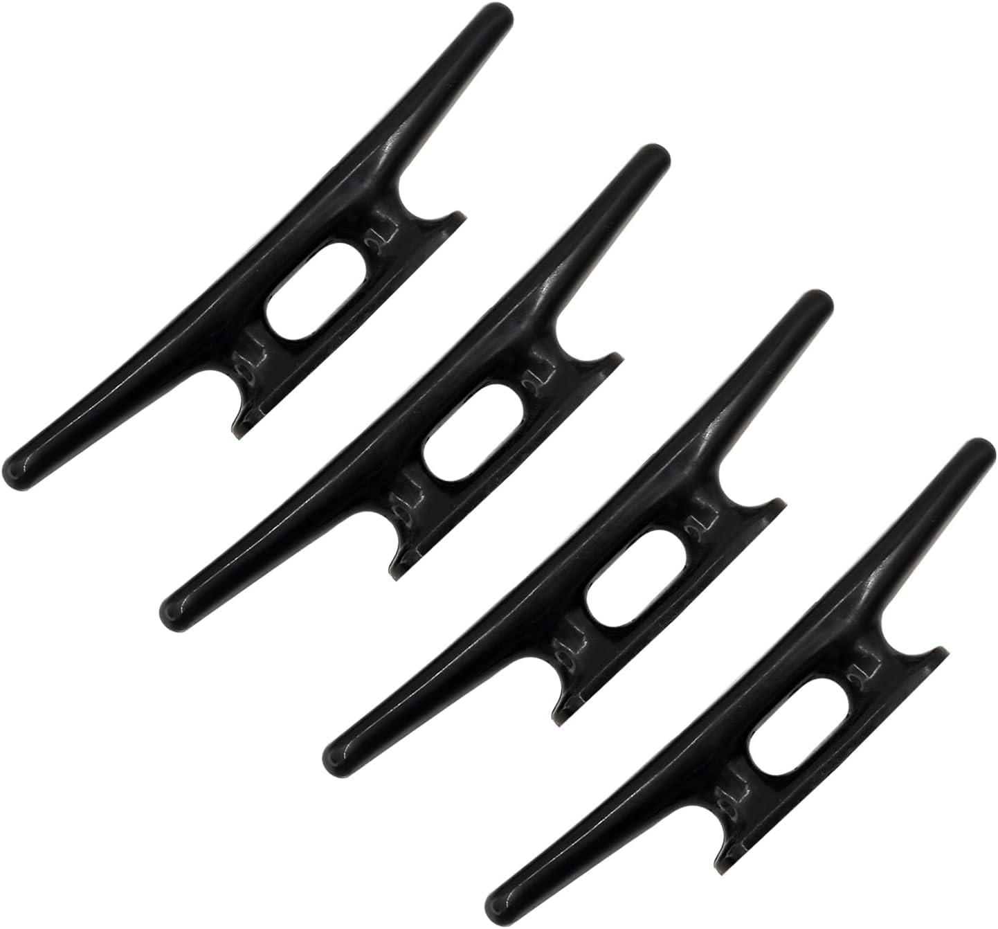 4 Pack Boat Cleat Black Nylon Dock Kayak Cleat,4/6/8 inch with Fasteners - Image 6