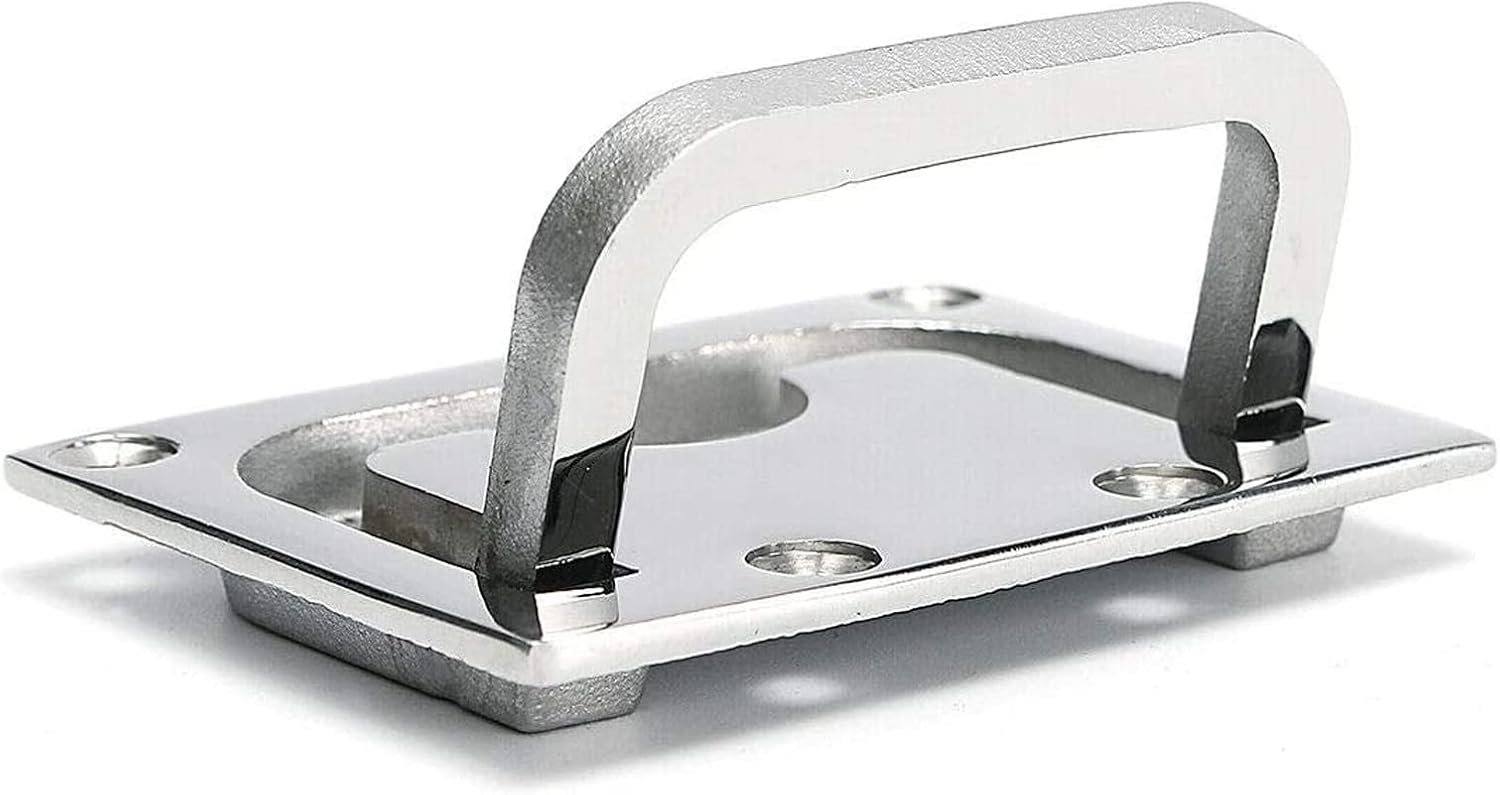 2pcs Marine Stainless Steel Flush Fitting Lifting Pull. Hatch Lift Ring Handle with Screws - Image 4