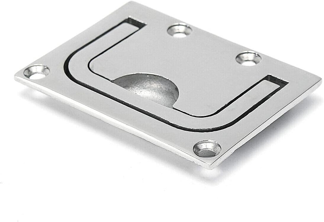 2pcs Marine Stainless Steel Flush Fitting Lifting Pull. Hatch Lift Ring Handle with Screws - Image 5