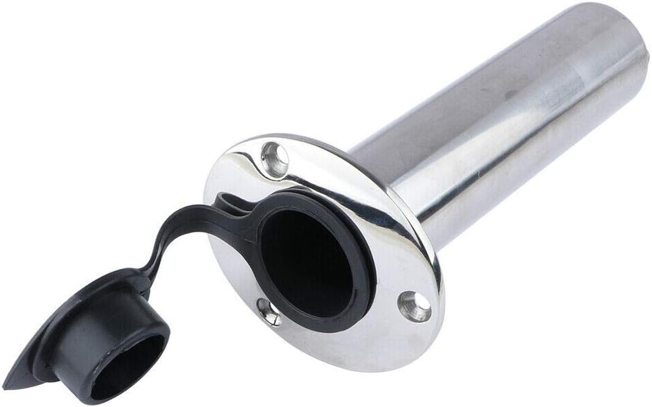Boat Stainless Steel Fishing Rod Holder Flush Mount 90 Degree with Rubber Cap, Liner and Gasket 1Pcs - Image 4