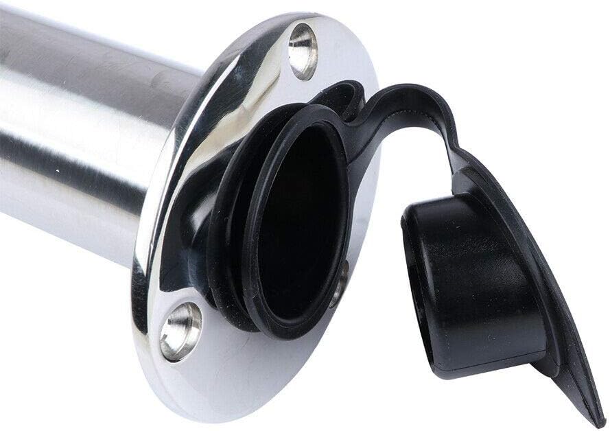 Boat Stainless Steel Fishing Rod Holder Flush Mount 90 Degree with Rubber Cap, Liner and Gasket 1Pcs - Image 6