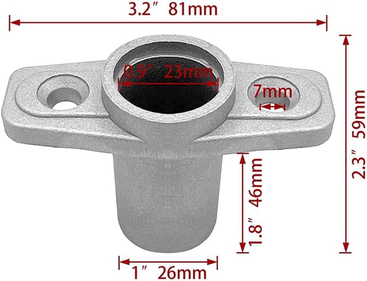 2Pcs Top Mount Aluminum Oar Lock Socket Holder T-Shaped Closed Bottom Boat Hardware Replacement for Boat/Yacht Parts - Image 2