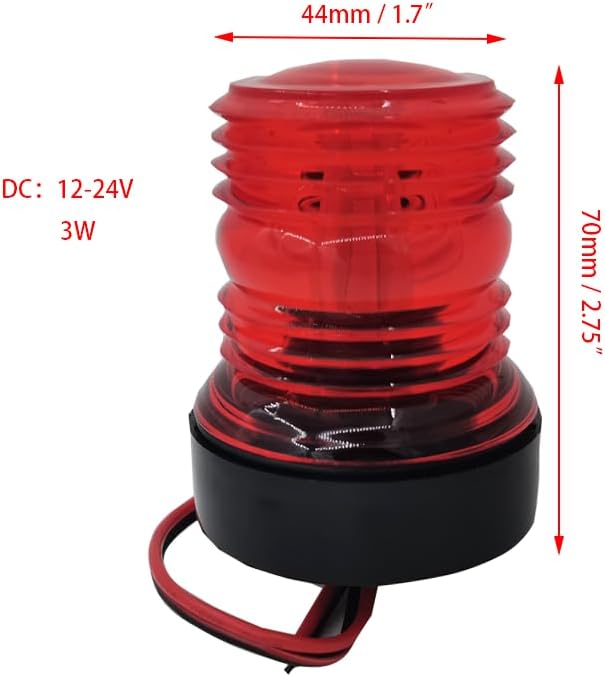 Boat Yacht Navigation Anchor Lights All Round 360° Red 12V LED Daylight Waterproof Signal - Image 3