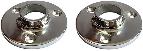 2Pcs 1-inch 90° Stainless Steel Floor Flange Pipe Decor Malleable Cast Fitting Boat Round Base Handrail Fittings Furniture DIY Wall - Image 1