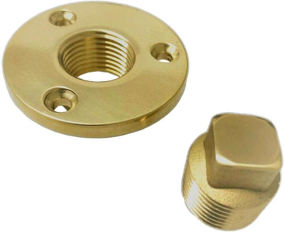 Boat Hull Drain Bronze Brass Garboard Plug w/Recepacle Flange 1/2