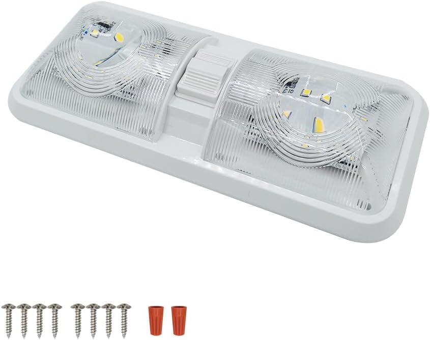 RV Lights Interior, 12 Volt Led 1000LM, Interior Fixtures 12V with Switch, Ceiling Dome Light Switch for Camper Trailer Boat Car,Natural White - Image 5