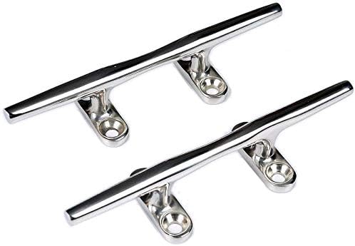 Heavy 316 Stainless Steel Dock Cleat Boat Open Base 5 inch (2PCS) - Image 1